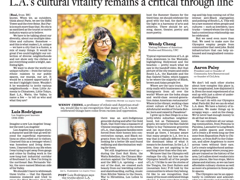 “Cut the palm trees and the Hollywood sign”: Interview in Los Angeles&nbsp;Times